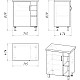 Приобрести Комплект мебели дуб сонома/белый матовый 67 см Grossman Флай 107001 + 507001 + GR-3019 + 207001 в магазине сантехники Santeh-Crystal.ru