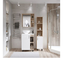 Комплект мебели дуб сонома/белый матовый 67 см Grossman Флай 107001 + 507001 + GR-3014 + 207001