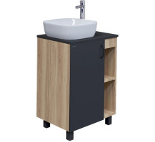 Тумба с раковиной дуб сонома/серый матовый 57 см Grossman Флай 106002 + 506002 + GR-3019