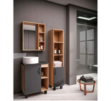 Комплект мебели дуб сонома/серый матовый 57 см Grossman Флай 106002 + 506002 + GR-3013 + 206001