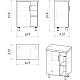 Приобрести Комплект мебели дуб сонома/серый матовый 57 см Grossman Флай 106002 + 506002 + GR-3013 + 206001 в магазине сантехники Santeh-Crystal.ru