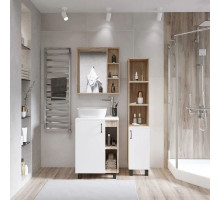 Комплект мебели дуб сонома/белый матовый 57 см Grossman Флай 106001 + 506001 + GR-3019 + 206001