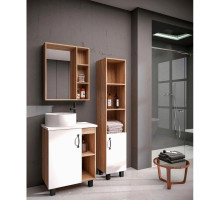 Комплект мебели дуб сонома/белый матовый 57 см Grossman Флай 106001 + 506001 + GR-3013 + 206001