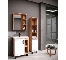 Комплект мебели дуб сонома/белый матовый 61 см Grossman Флай 106001 + 16413 + 206001