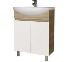 Тумба с раковиной дуб сонома/белый глянец 61,5 см Grossman Поло 106011 + 440