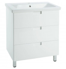 Тумба с раковиной белый глянец 60 см Bellezza Пегас 4630409140012 + 4690311045409