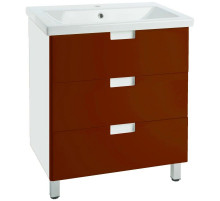 Тумба с раковиной красный глянец/белый глянец 60 см Bellezza Пегас 4630409140036 + 4690311045409