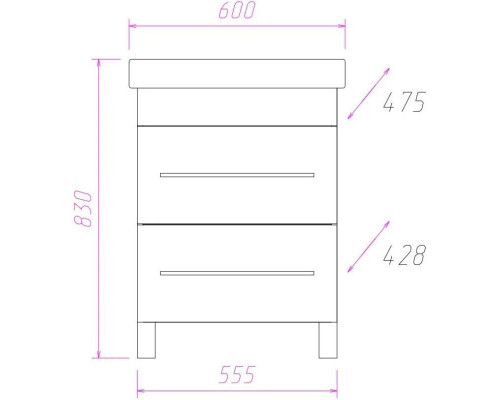 Заказать Тумба белый глянец 55,5 см Onika Олимп 106039 в магазине сантехники Santeh-Crystal.ru