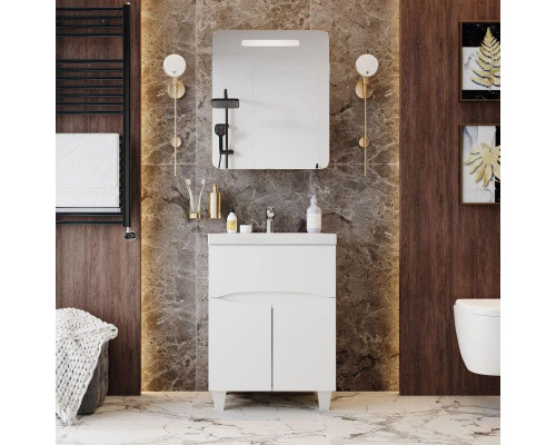 Приобрести Тумба белый глянец 57 см Onika Стрим 106144 в магазине сантехники Santeh-Crystal.ru