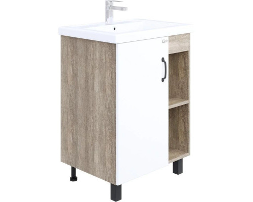 Приобрести Тумба дуб сонома/белый матовый 56,2 см Onika Тимбер 106140 в магазине сантехники Santeh-Crystal.ru