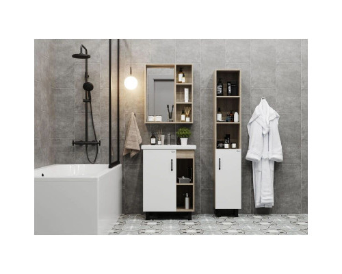 Приобрести Тумба дуб сонома/белый матовый 56,2 см Onika Тимбер 106140 в магазине сантехники Santeh-Crystal.ru