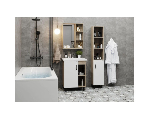 Приобрести Тумба дуб сонома/белый матовый 56,2 см Onika Тимбер 106140 в магазине сантехники Santeh-Crystal.ru