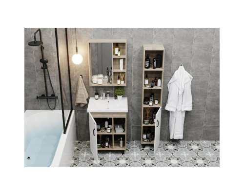 Приобрести Тумба дуб сонома/белый матовый 56,2 см Onika Тимбер 106140 в магазине сантехники Santeh-Crystal.ru