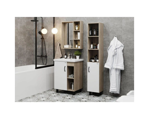 Приобрести Тумба дуб сонома/белый матовый 56,2 см Onika Тимбер 106140 в магазине сантехники Santeh-Crystal.ru