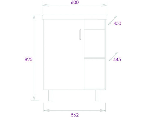 Приобрести Тумба дуб сонома/белый матовый 56,2 см Onika Тимбер 106140 в магазине сантехники Santeh-Crystal.ru
