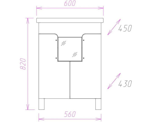 Заказать Тумба белый глянец 56 см Onika Флорена 106050 в магазине сантехники Santeh-Crystal.ru