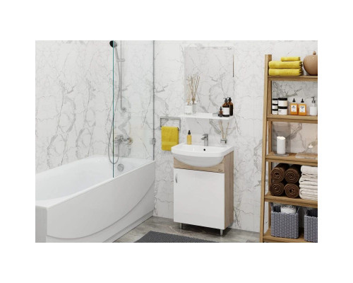 Заказать Комплект мебели дуб сонома/белый глянец 56,5 см Onika Эко 105204 в магазине сантехники Santeh-Crystal.ru