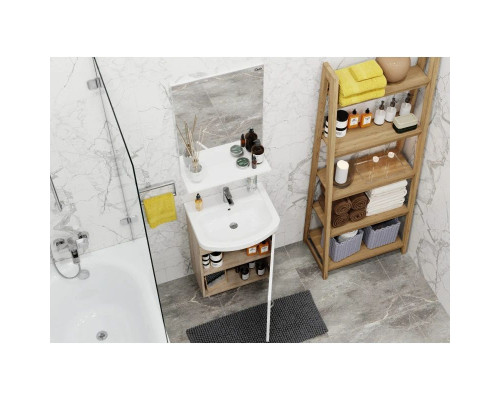 Заказать Комплект мебели дуб сонома/белый глянец 56,5 см Onika Эко 105204 в магазине сантехники Santeh-Crystal.ru