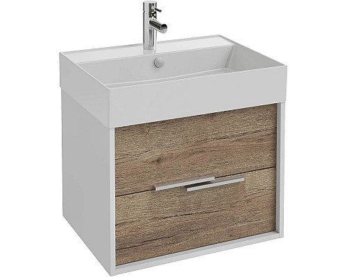 Приобрести Тумба белый/дуб табак 59,9 см Jacob Delafon Vivienne EB1506-N18-E52 в магазине сантехники Santeh-Crystal.ru