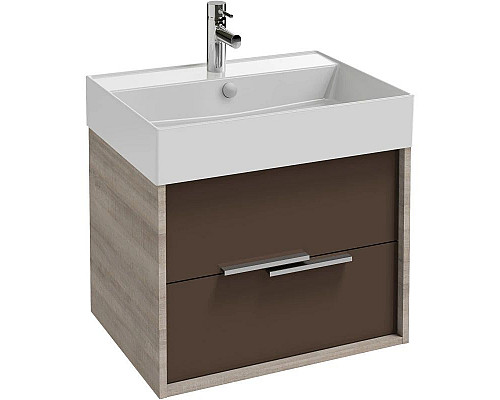 Купить Тумба серый дуб/светло-коричневый глянец 59,9 см Jacob Delafon Vivienne EB1506-E71-G80 в магазине сантехники Santeh-Crystal.ru