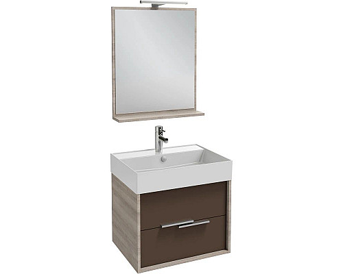 Купить Тумба серый дуб/светло-коричневый глянец 59,9 см Jacob Delafon Vivienne EB1506-E71-G80 в магазине сантехники Santeh-Crystal.ru