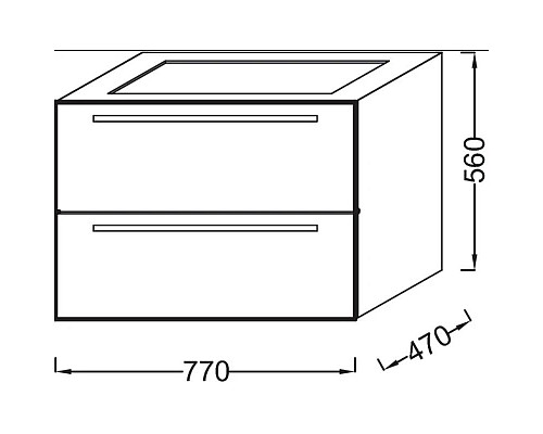 Приобрести Тумба серый антрацит 2 ящика 77 см Jacob Delafon Struktura EB1277-N14 в магазине сантехники Santeh-Crystal.ru