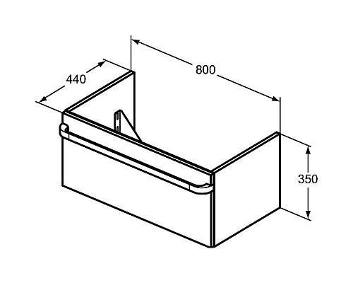 Приобрести Тумба белый глянец 80 см 1 ящик Ideal Standard Tonic II R4303WG в магазине сантехники Santeh-Crystal.ru