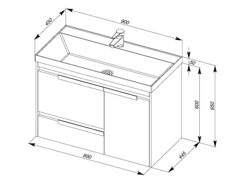Купить Тумба белый/бордо 89 см Aquanet Тиволи 00180059 в магазине сантехники Santeh-Crystal.ru