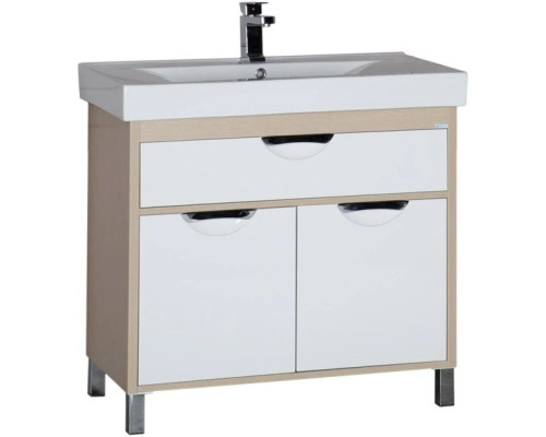 Заказать Тумба белый/светлый дуб 88 см Aquanet Гретта 00177069 в магазине сантехники Santeh-Crystal.ru