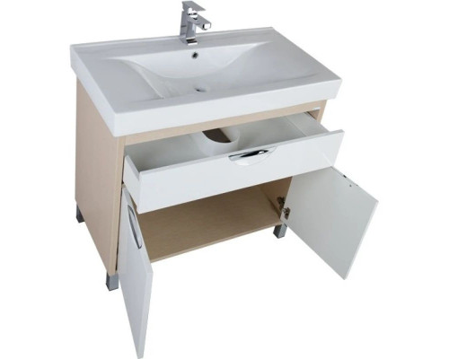 Заказать Тумба белый/светлый дуб 88 см Aquanet Гретта 00177069 в магазине сантехники Santeh-Crystal.ru