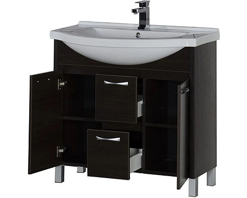 Приобрести Тумба венге 86,5 см Aquanet Донна 00169180 в магазине сантехники Santeh-Crystal.ru