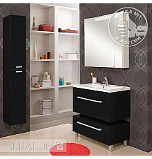 Тумба Мадрид 80 М черный глянец Акватон 1A126801MA950