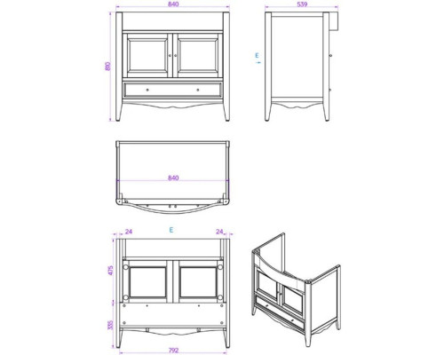 Приобрести Тумба с раковиной белый 90 см Tiffany World Veronica Nuova VER3090B+AR864BIx1KOMPLEKT в магазине сантехники Santeh-Crystal.ru