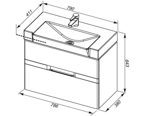 Заказать Тумба белый 78,6 см Aquanet Виго 00183405 в магазине сантехники Santeh-Crystal.ru
