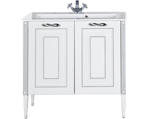 Заказать Тумба белый серебряная патина 88 см Aquanet Паола 00181762 в магазине сантехники Santeh-Crystal.ru