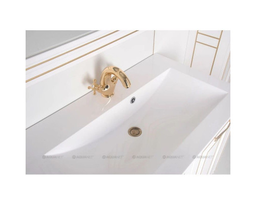 Купить Тумба белый золотая патина 88 см Aquanet Паола 00186116 в магазине сантехники Santeh-Crystal.ru