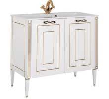 Тумба белый золотая патина 88 см Aquanet Паола 00186116