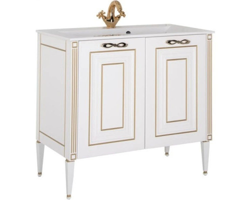 Купить Тумба белый золотая патина 88 см Aquanet Паола 00186116 в магазине сантехники Santeh-Crystal.ru