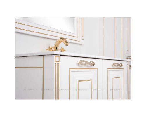 Купить Тумба белый золотая патина 88 см Aquanet Паола 00186116 в магазине сантехники Santeh-Crystal.ru