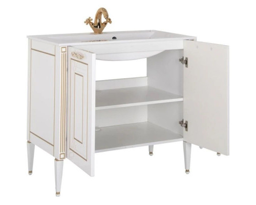 Купить Тумба белый золотая патина 88 см Aquanet Паола 00186116 в магазине сантехники Santeh-Crystal.ru