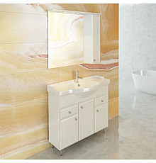 Тумба с раковиной белый глянец 86 см Comforty Сочи 00003132120