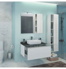 Тумба с раковиной белый глянец 90 см Comforty Милан 00004137131