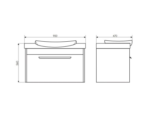 Приобрести Тумба с раковиной белый глянец/сосна лоредо 90 см Comforty Киото 00003126707 в магазине сантехники Santeh-Crystal.ru
