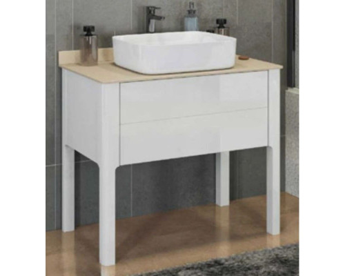 Приобрести Тумба с раковиной белый глянец 90 см Comforty Лондон 00004138840 в магазине сантехники Santeh-Crystal.ru