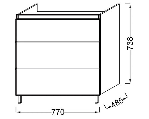 Заказать Тумба серый титан глянец 77 см Jacob Delafon Odeon Up EB993-N21 в магазине сантехники Santeh-Crystal.ru