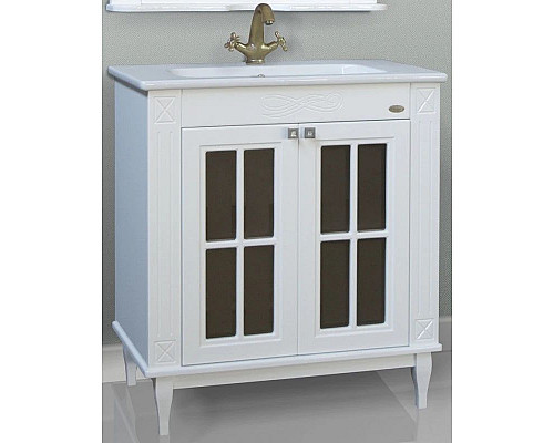 Приобрести Тумба с раковиной белый глянец 78 см Atoll Милана в магазине сантехники Santeh-Crystal.ru