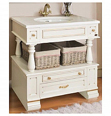 Тумба с раковиной слоновая кость золотая патина 95 см Atoll Джулия