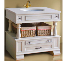 Тумба с раковиной слоновая кость серебряная патина 95 см Atoll Джулия