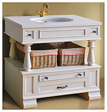 Тумба с раковиной слоновая кость серебряная патина 95 см Atoll Джулия