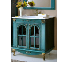 Тумба с раковиной аквамарин золотая патина 88 см Atoll Венеция